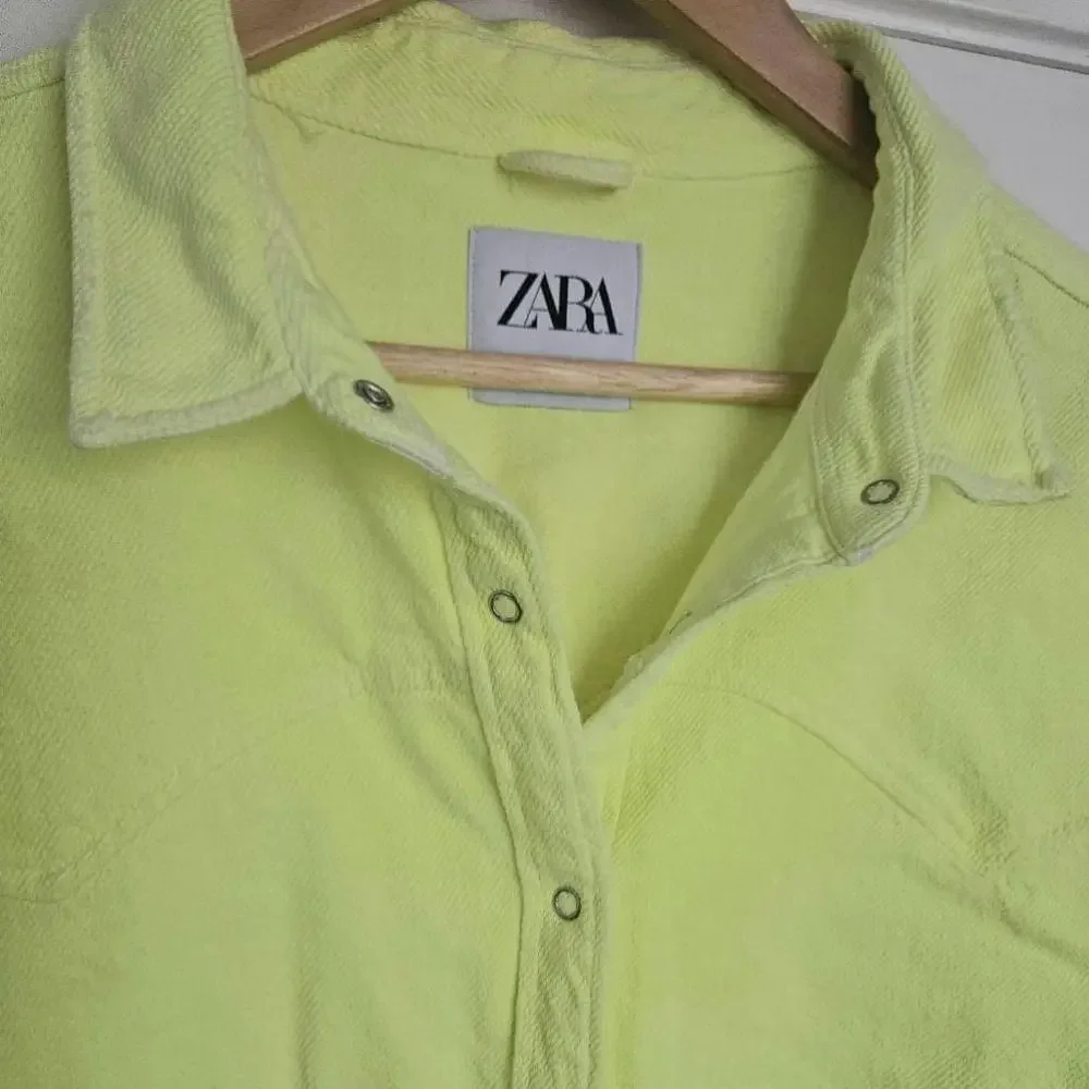 Zara Neon Overshirt oversized yellow shacket - Picture 4 of 8